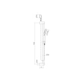Caroma Titan Stainless Steel Shower and Rail with Round Hand Shower